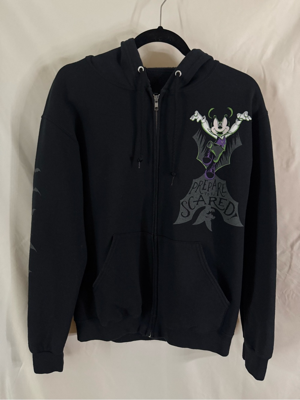 Disney Parks Halloween 2019 Black Zip Hoodie Mickey Goofy Donald S